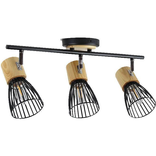 LAMP. TECHO REFLECTORA NEGRO Y CROMO 3L E27 40W