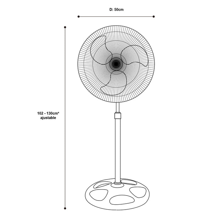 Ventilador de Piso 18" Artfan Negro 3 en 1 con 3 Velocidades