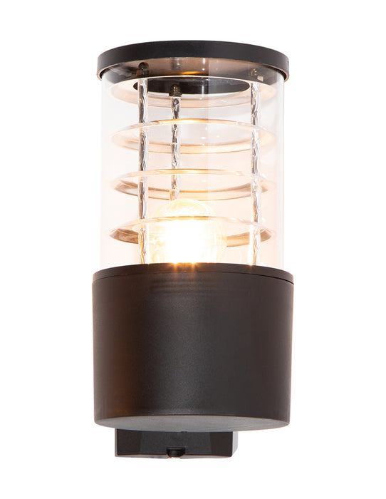 Aplique de pared exterior, IP44, negro, 10W, E27, 1 luz