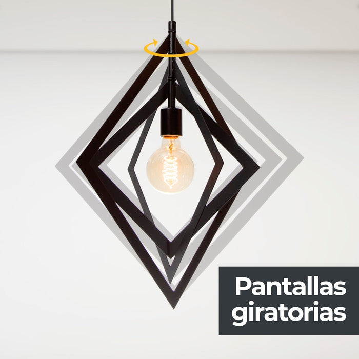 Lámpara Colgante Dark Decor Negro E27 60w 1 Luz