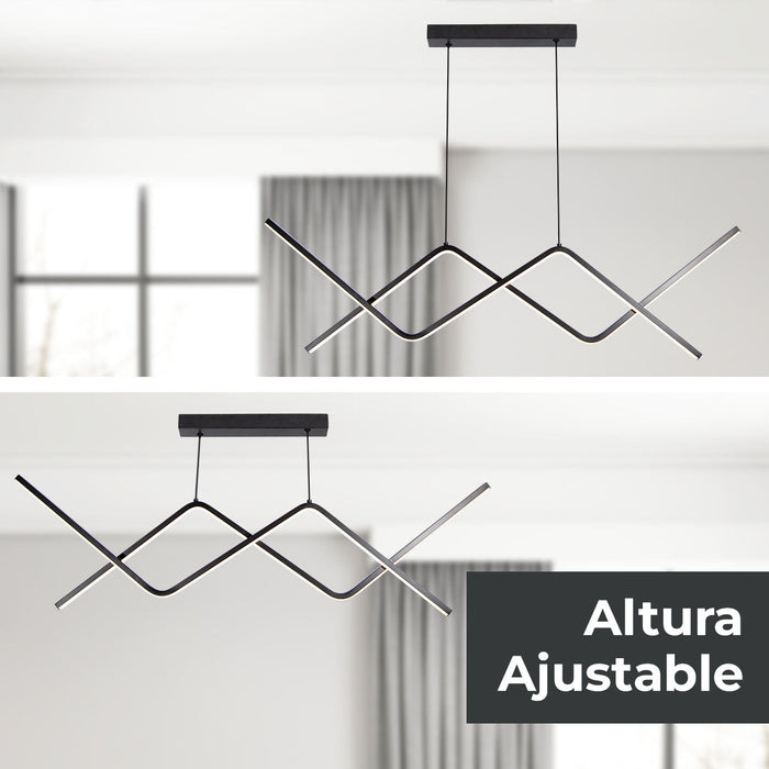 Lámpara Colgante LED, 3000K, Negro Mate, Acero, 25W