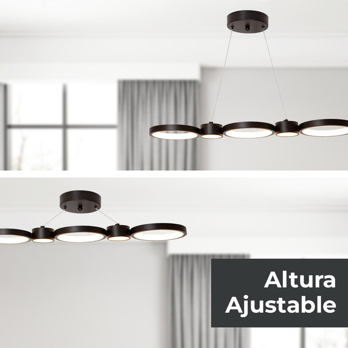 Lámpara colgante LED 3000K, acabado negro mate, 26W 780 lm