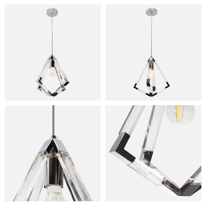 Lámpara Colgante  Cromo Estilo Moderno 40W  E27 1 Luz