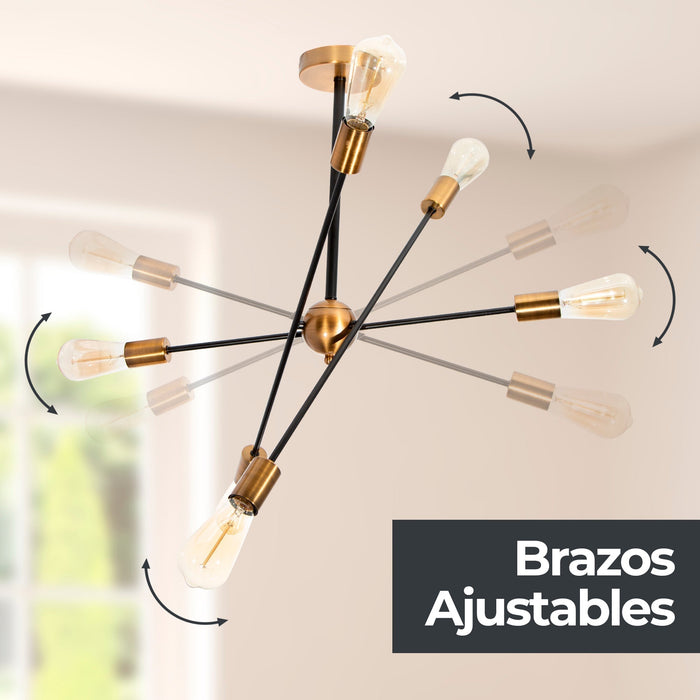 Lámpara de Techo Bronce 6 Luces  E27 60w