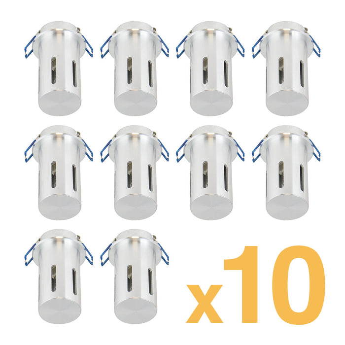 Kit 10 Lámparas De Pared Exterior Empotrable G9 Plata 40w + Focos Incluidos