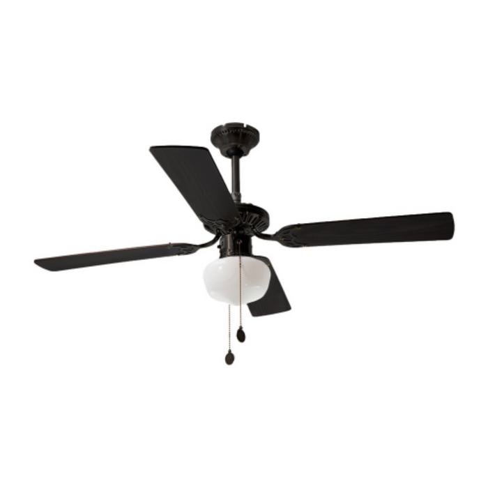 Ventilador de techo 42" MAYA negro 4 Aspas 3 velocidades 40w E27 1 Luz