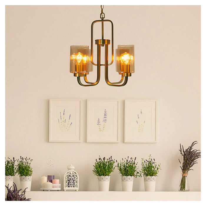 Lámpara Empotrable Color Oro 60 W de 4 luces