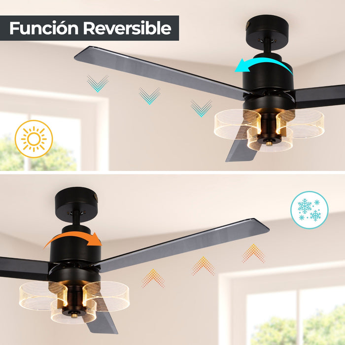 Ventilador de techo inteligente con luz LED