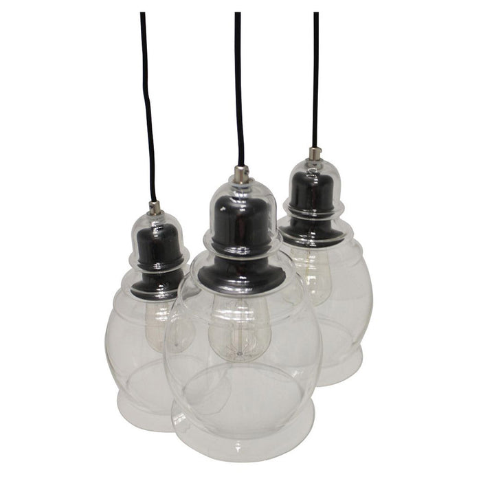 Lámpara Colgante Designers de 40 W Color Negro 3 Luces