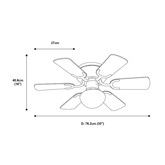 Ventilador De Techo Blanco / Madera 30  6 Aspas