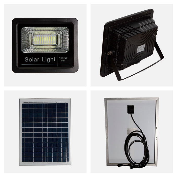 Lámpara Panel Solar Exterior LED 100W 6500K Luz Blanca IP67