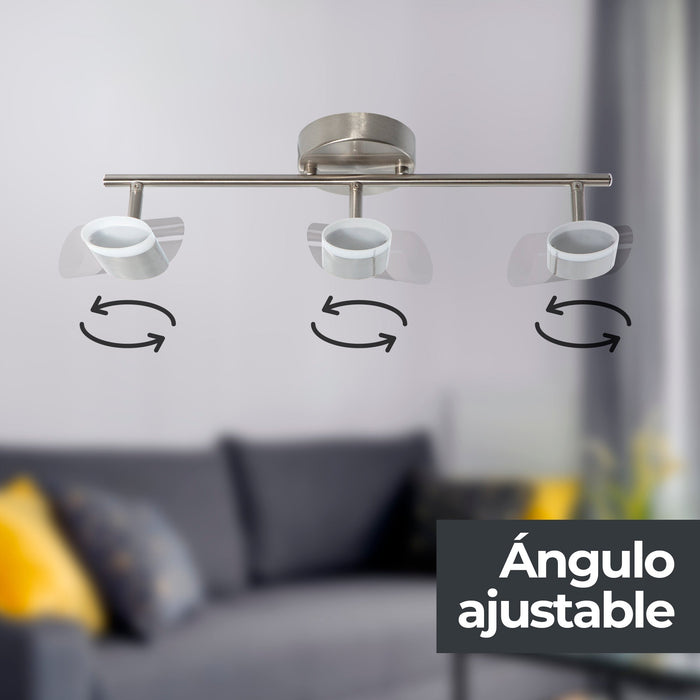 Lámpara De Techo 3 Luces Led Integrado 3000k 14w