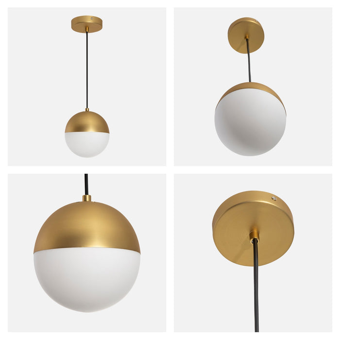 Lámpara Colgante  Bronce Vidrio Opalizado  E27 40W 1 Luz