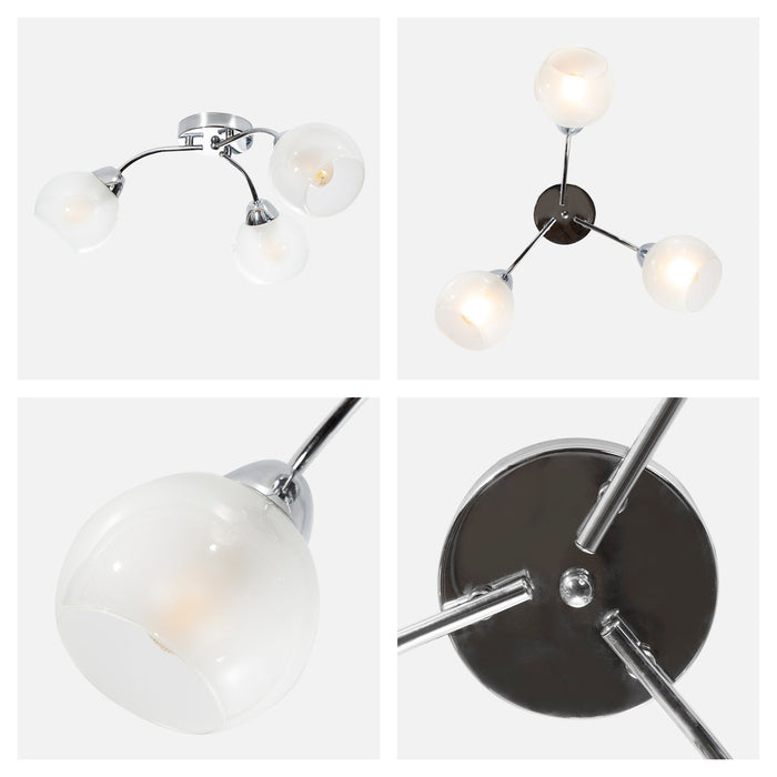 Lámpara Techo Cromo E27 40W 3 Luces