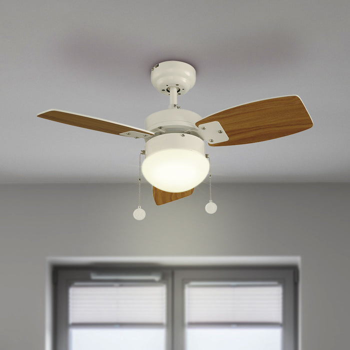 Ventilador de Techo 30" ARTFAN ABELLI Blanco 1 luz 60W E27