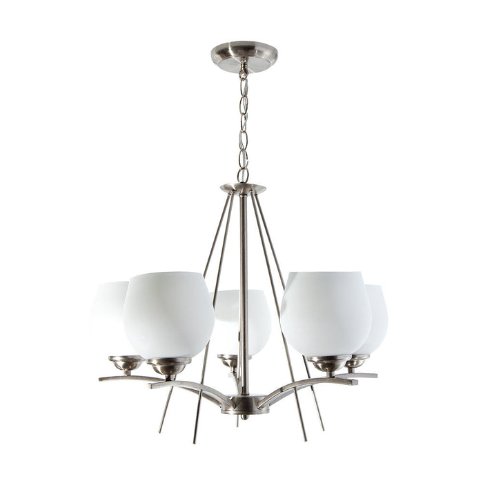 Lámpara Colgante Níquel Satinado 60W E27 5 Luces