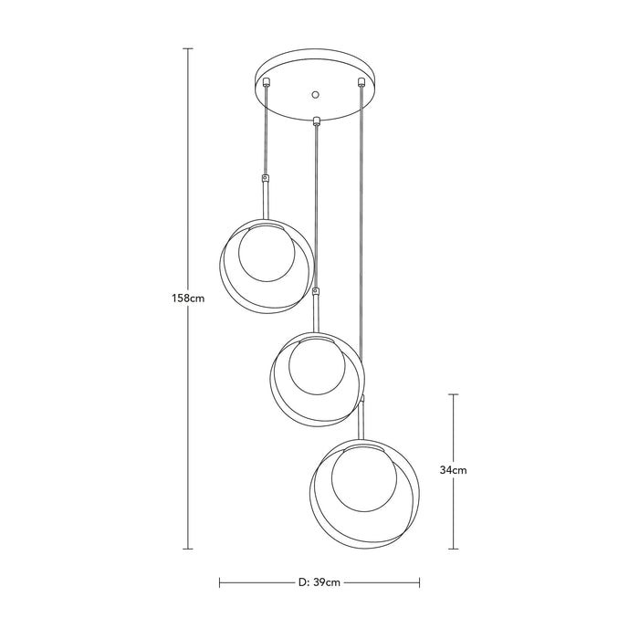 Lámpara Colgante Playful Romantique Blanco E27 40w 3 Luces