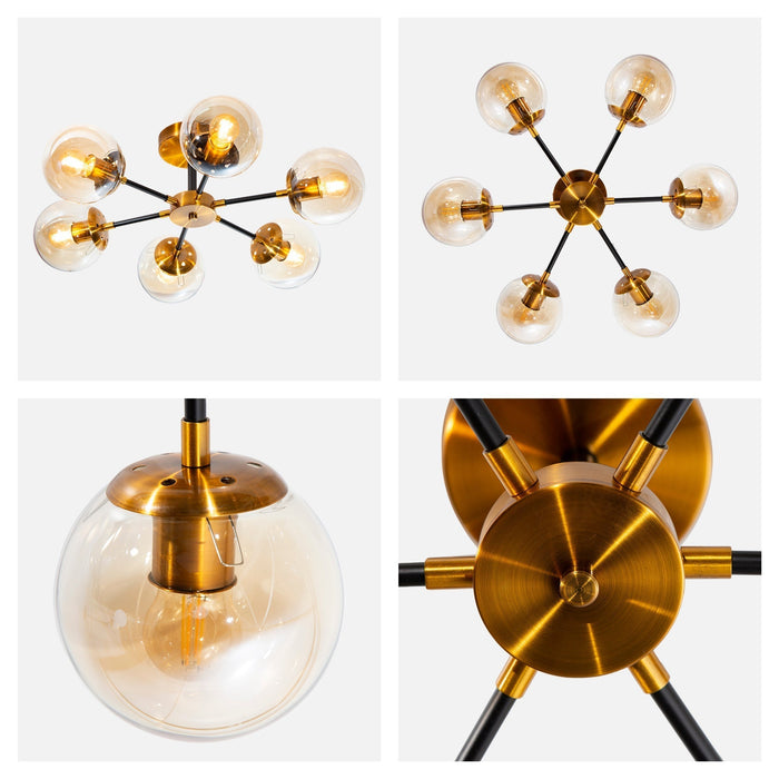 Lámpara de Techo Opulent Niquel Satinado E27 40w 6 Luces