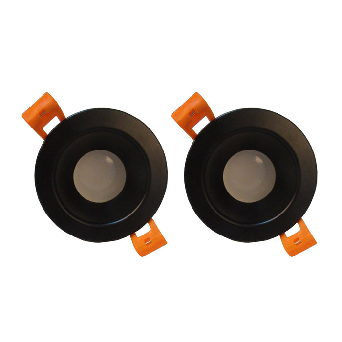 Kit 2 Bases Empotrable Spot Negra Aluminio Gu10