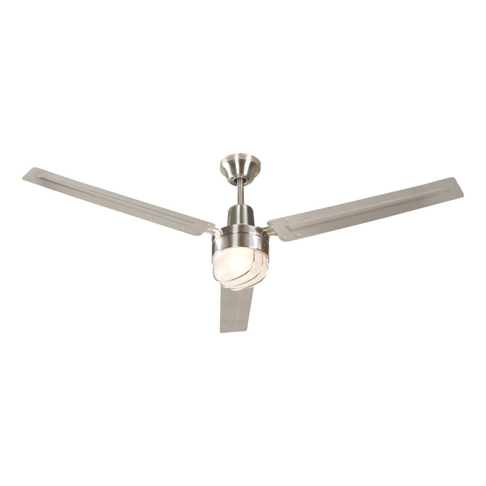 Ventilador de techo industrial plata 54", control de pared, 1 Luz