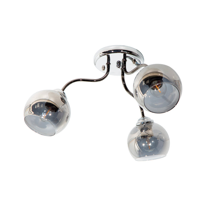 Lámpara de Techo Moderno Cromo Negro E27 40w 3 Luces