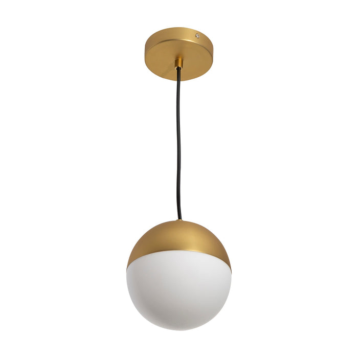 Lámpara Colgante Bronce Vidrio Opalizado E27 40W 1 Luz