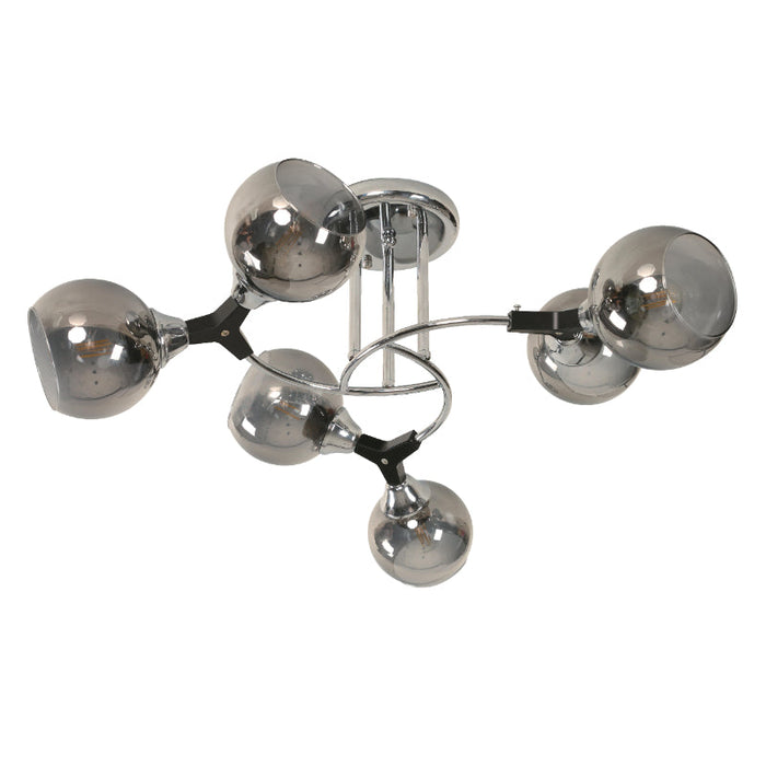 LAMP. TECHO CROMO 6L E27 60W