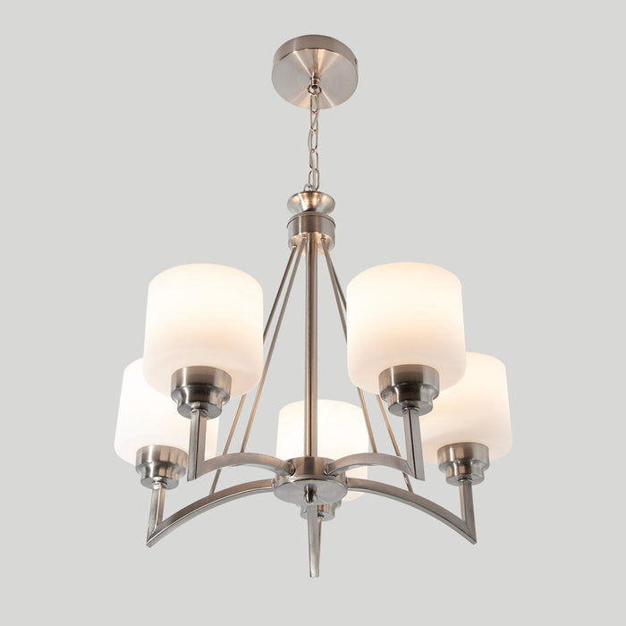 Lámpara Colgante Moderno Ike Lite Níquel Satinado 60W E27 5 Luces