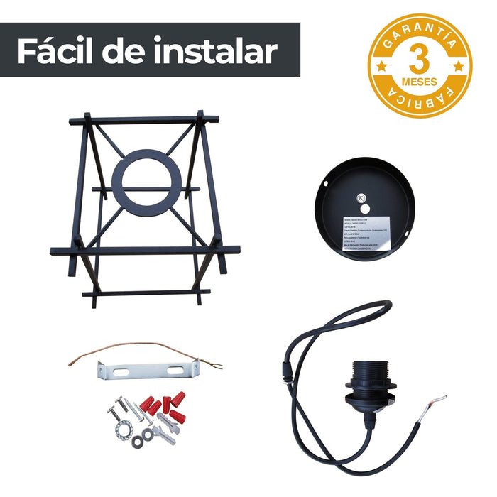 Lámpara Colgante Moderno Negro 60w E27 1 Luz