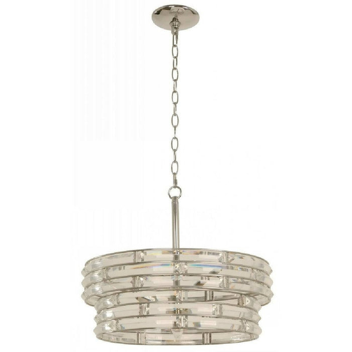 LAMP. COLGANTE NÍQUEL SATINADO 4L E27 40W
