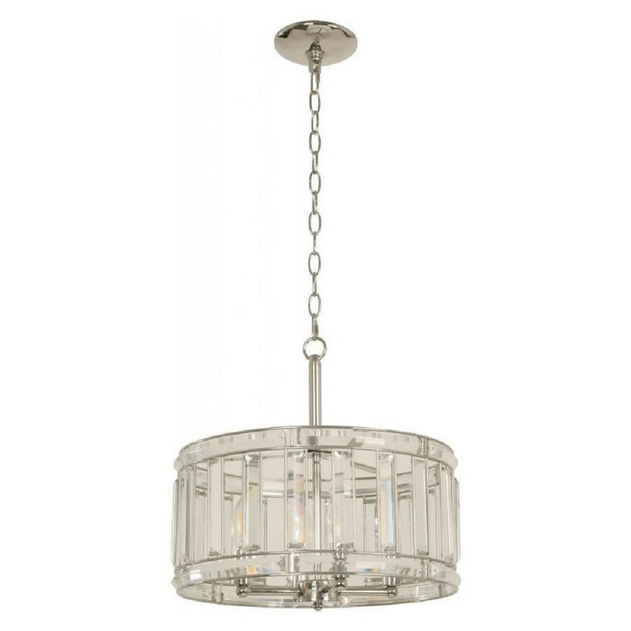 LAMP. COLGANTE NÍQUEL SATINADO 4L E14 40W