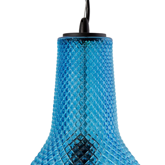 Kit 2 Lámpara Colgante Azul Turquesa E27 40w 1 Luz