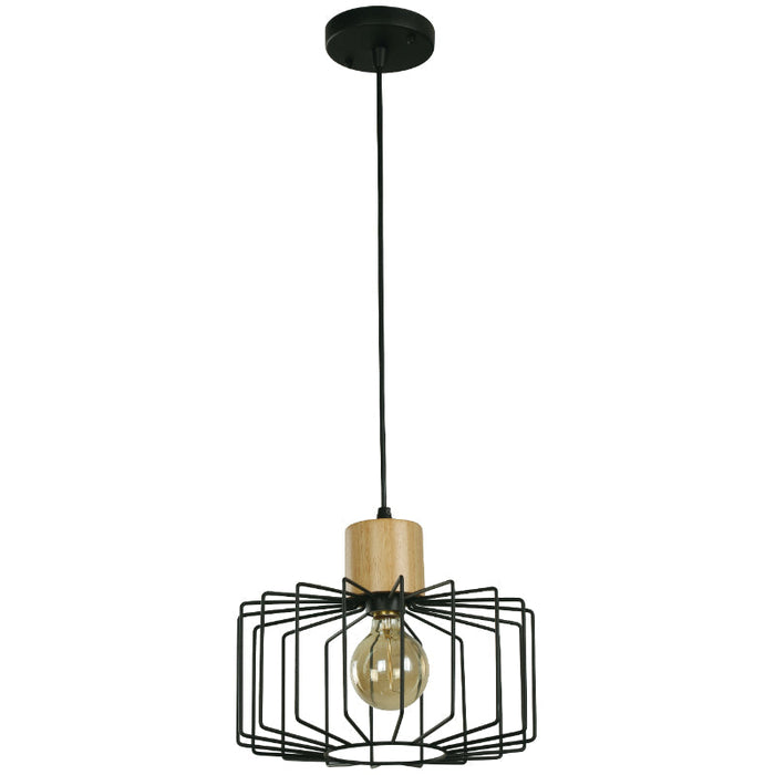 LAMP. COLGANTE NEGRO 1L E26 60W