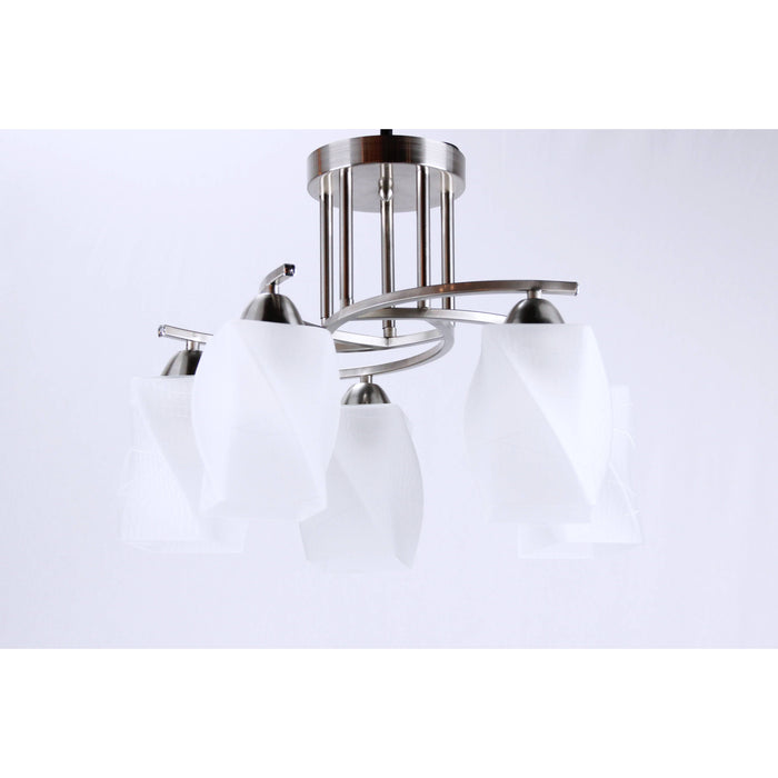 LAMP. TECHO NÍQUEL SATINADO 5L E27 40W