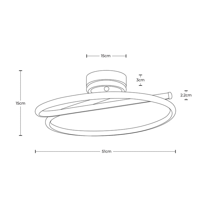 Lámpara de techo LED 4000K, acabado negro mate, 20W 1200 lm
