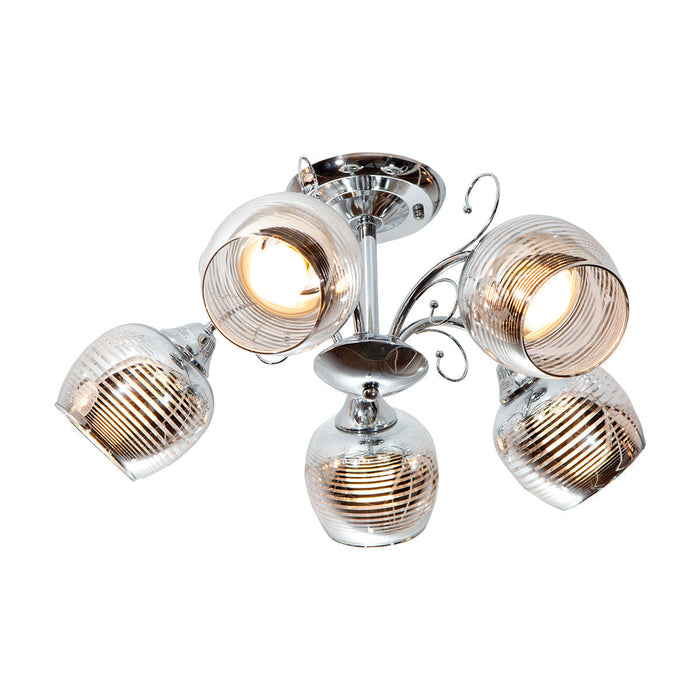 Lámpara Techo Cromo E27 40W 5 Luces