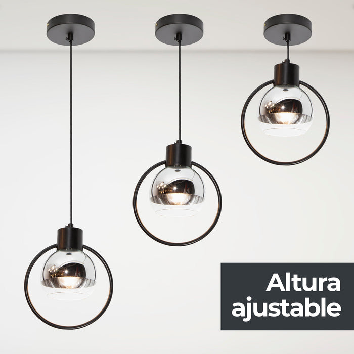 Lámpara Colgante Modern Luxe Negro E27 40w 1 Luz
