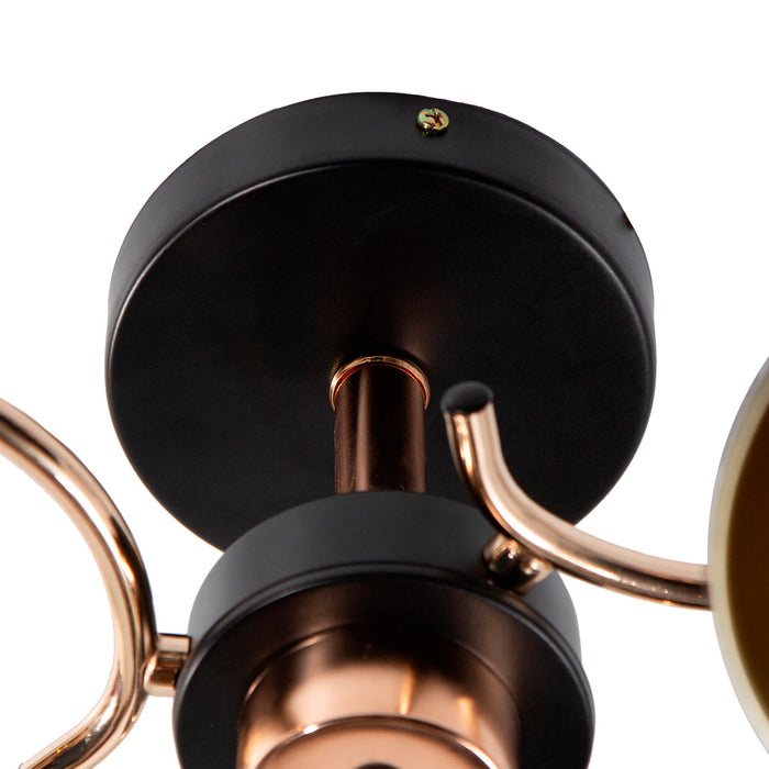 Lámpara de Techo Negro Oro Frances Dark Decor E27 40W 3 Luces