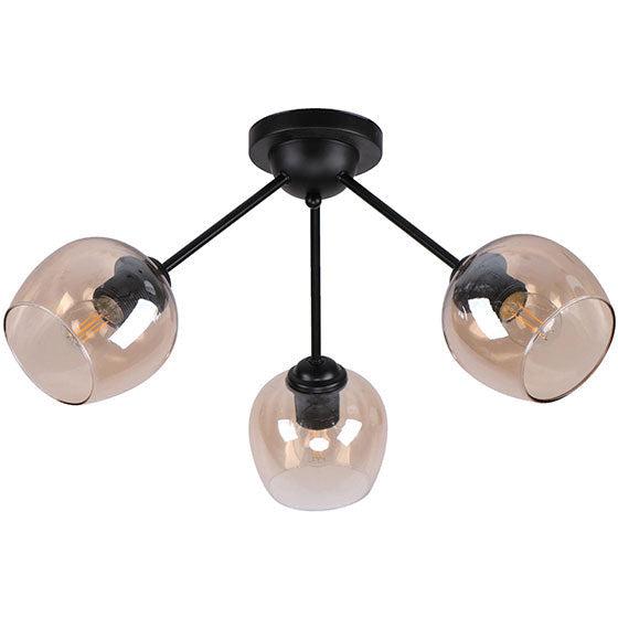 Lámpara Techo Negro 3L E27 40W