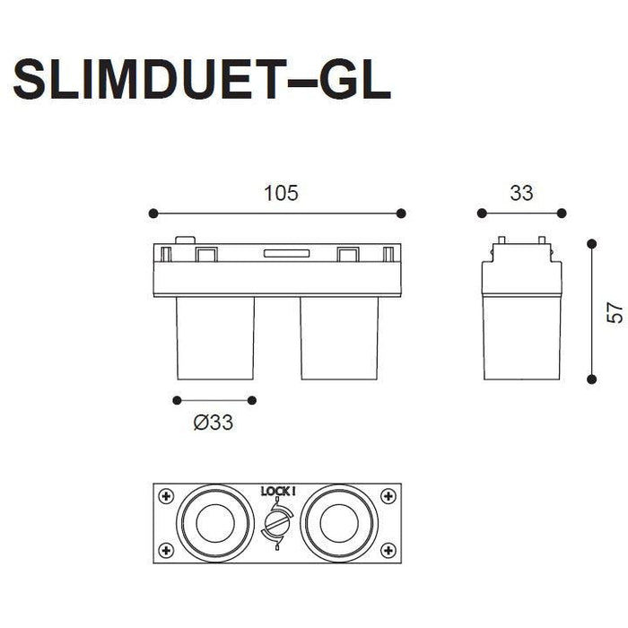 Lámparaled Spot  Slim Riel Negro 1L 5.3W 24V 3000K Beam Angle 35°