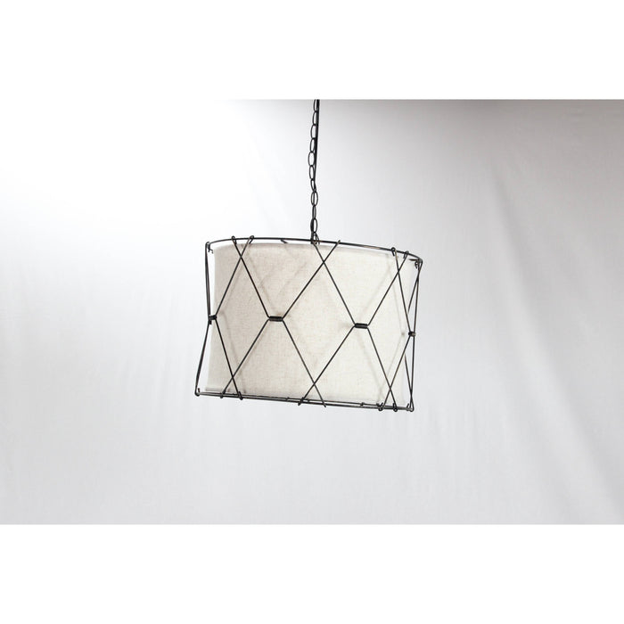 LAMP. COLGANTE NEGRO Y DORADO 1L E27 100W