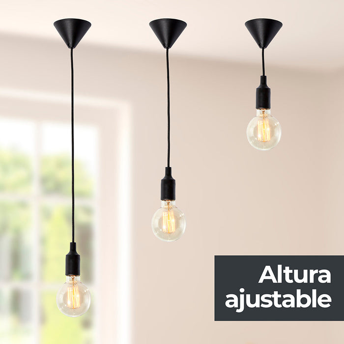 Lámpara de Techo Ike Lite Vintage Negro 60W E27 1 Luz