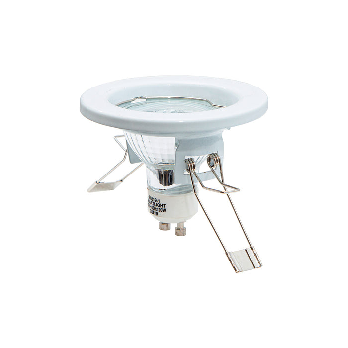 Kit 10 Base Empotrable Spot 50W Blanco + 10 Focos Gu10 3000k