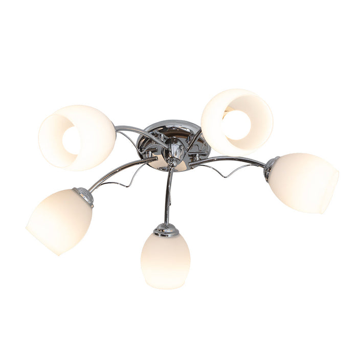 Lámpara de Techo Ike Lite Color Cromo 40 W E27 de 5 Luces