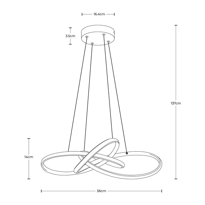 Lámpara Colgante LED, Acabado marrón oscuro, 30W