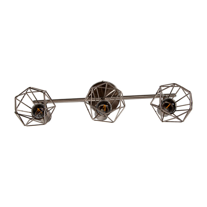 Lámpara de Techo Riel Níquel Satinado E27 60w 3 Luces