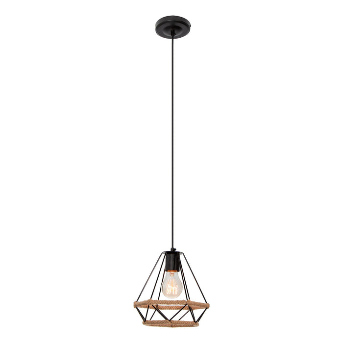 Lámpara Colgante Moderno Negro 40w E27 1 Luz acabado geométrico