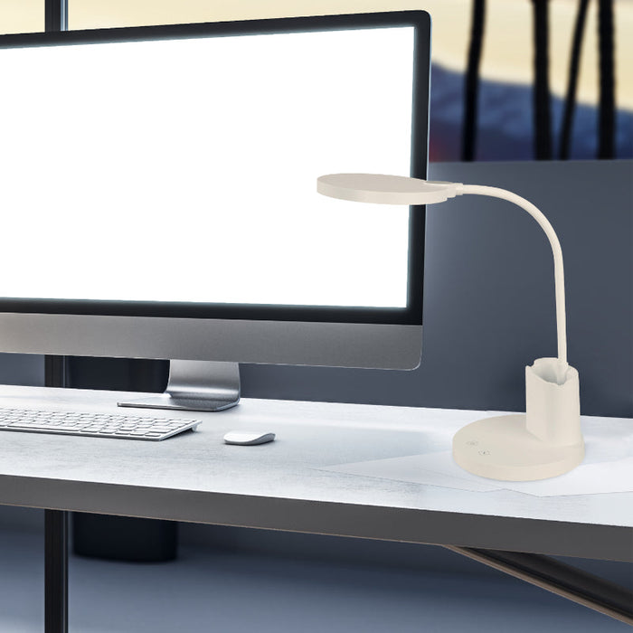 LAMP. LED ESCRITORIO 1L 10W 100-240V 6000K (CON USB, ATENUABLE)