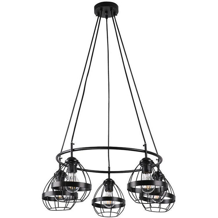 Lámpara Colgante Negro 5L E27 60W
