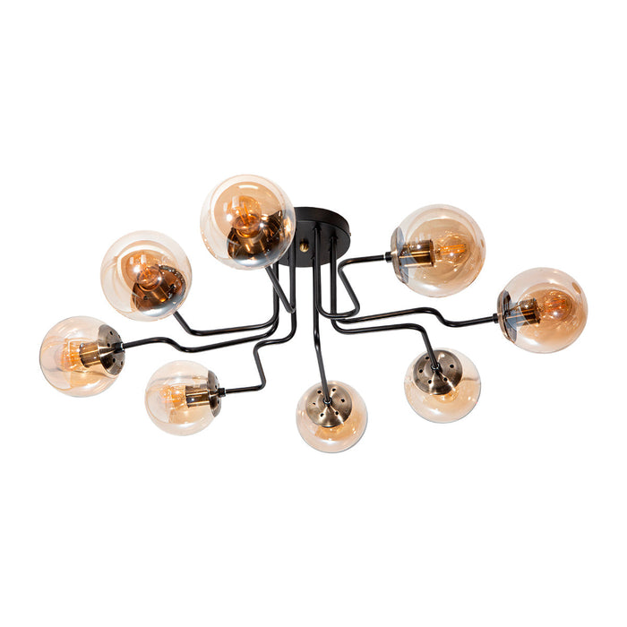 Lámpara Techo Negro Mate E27 40W 8 Luces